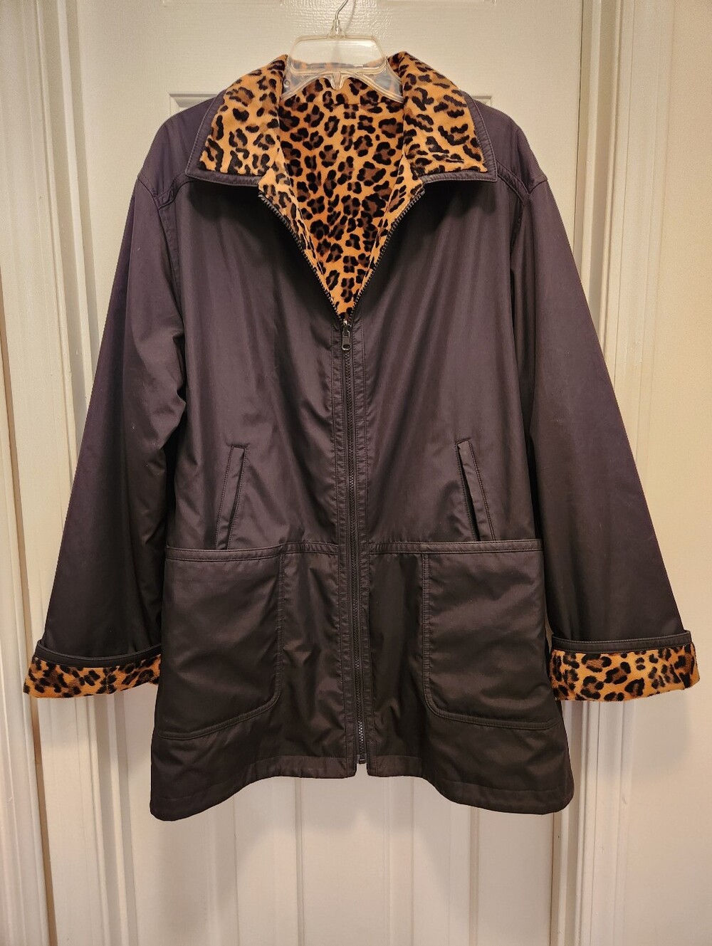 Womens Reversible Zip Front Coat - Size XL